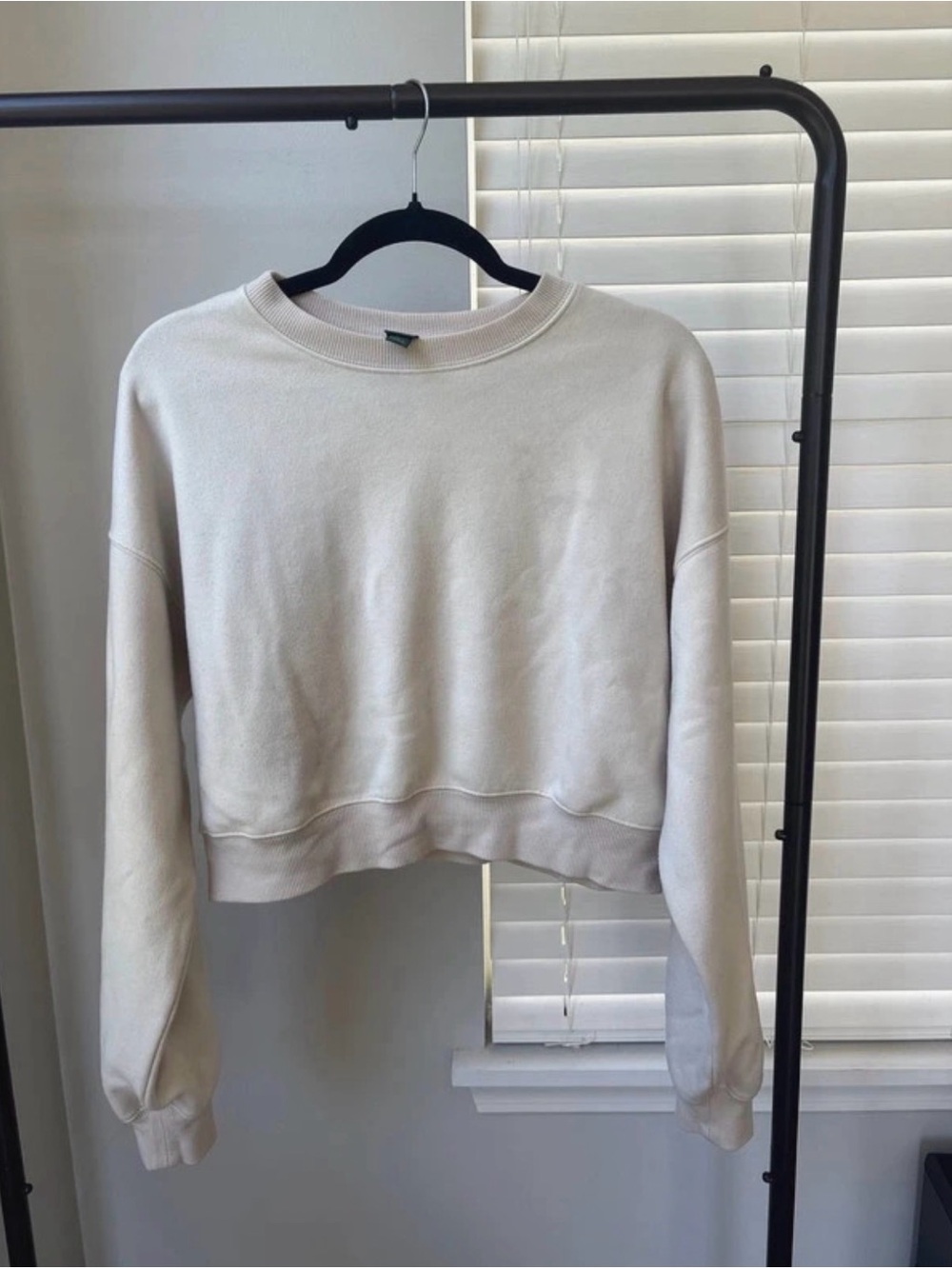 wild fable Cropped Crewneck Sweater in Cream